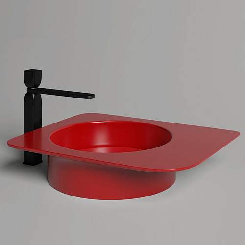 Salini Ninfea Раковина накладная 54.5х44.7х12cм, без отв., без перелива, S-Stone, цвет: RAL3002 матовый