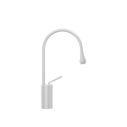 Gessi Goccia Смеситель для раковины на 1 отверстие, высокий, излив 174мм R=90, цвет: белый