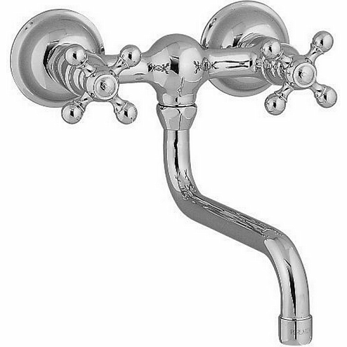 CISAL Кухонные смесители Смеситель двухвентильный настенный для кухни,с поворотным изливом 247 мм, цвет: хром