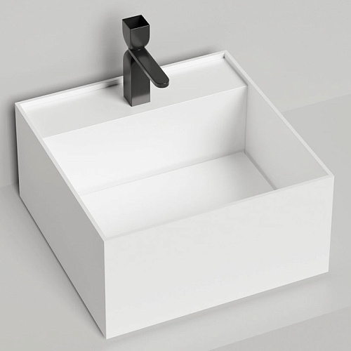 Salini Armonia Раковина 45x45x25см., без отв., накладная, S-Sense, цвет: белый глянцевый