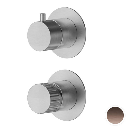 Newform Steel Line Смеситель для душа, встраиваемый, на 2 выхода, цвет: pvd brushed copper bronze