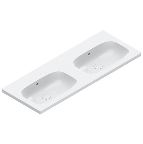 Catalano Alvea Раковина двойная 120х46см., подвесная или на мебель, без отв., цвет: белый глянцевый