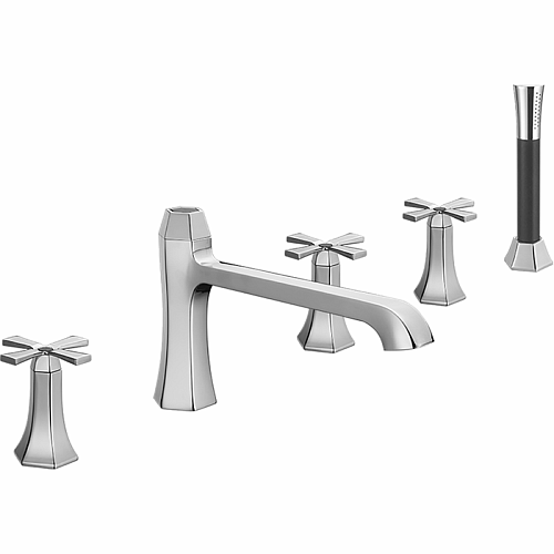 CISAL Cherie Смеситель на борт ванны на 5 отв., излив 210 мм, цвет: хром/черный матовый