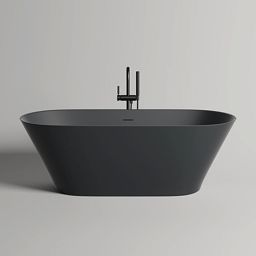 Salini Mona Ванна отдельностоящая 180х80х59.5см, донный клапан "Up&Down", сифон, слив-перелив, материал: S-Stone, цвет: RAL 9011