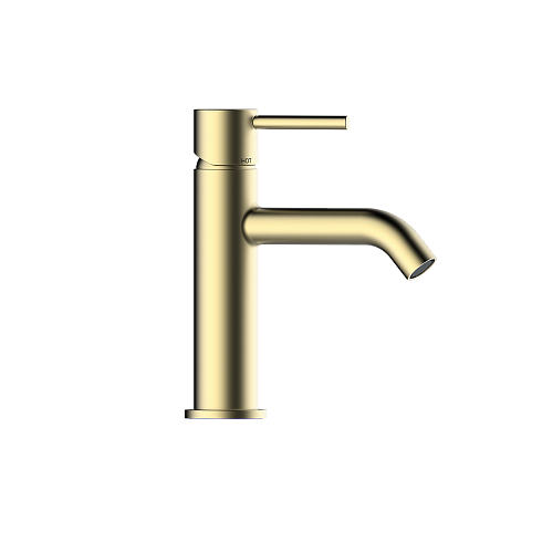 Bossini Teo M Смеситель для раковины с донным клапаном, гибкая подводка. стали, цвет: Oro satinato