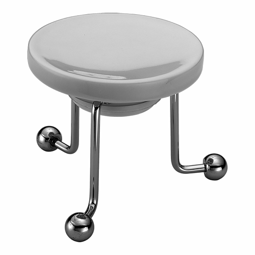 CISAL Arcana Мыльница настольная керамическая, цвет: белый/хром