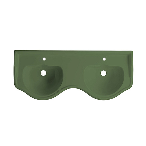 Kerasan Retro Раковина двойная 120 см, с 1 отв., с переливом, цвет: verde matte