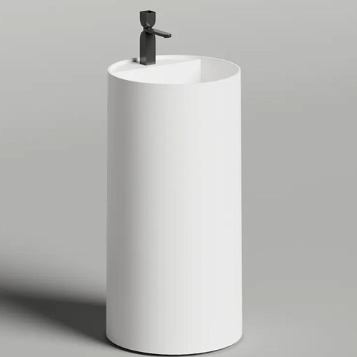 Salini Armonia Round Top 01  Раковина напольная 45х45х90см., с 1 отв., мат-л: S-Stone, цвет: белый матовый