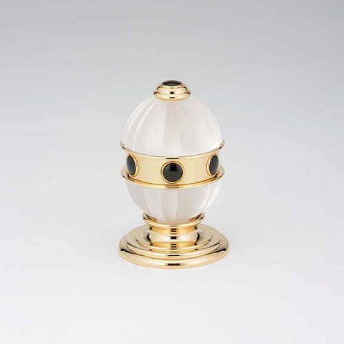 THG Amboise Onyx noir Вентиль смесителя для раковины, вставки темный оникс, цвет: полированное золото