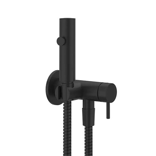 Gessi Transparenze Гигиенический душ, с настенным держателем, со смесителем, с подводом воды и шлангом 125cм., цвет: Black metal PVD