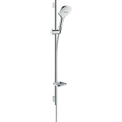 Hansgrohe Raindance Select E Душевой набор: штанга 90см., ручной душ 120, 3jet (Rain, RainAir, WhirlAir), мыльница, шланг, цвет: белый/хром