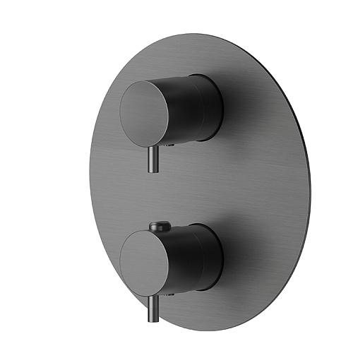 Newform X-STEEL 316 Смеситель для душа, встраиваемый, термостатический, с переключателем до 5 источников, цвет: PVD Brushed gun metal