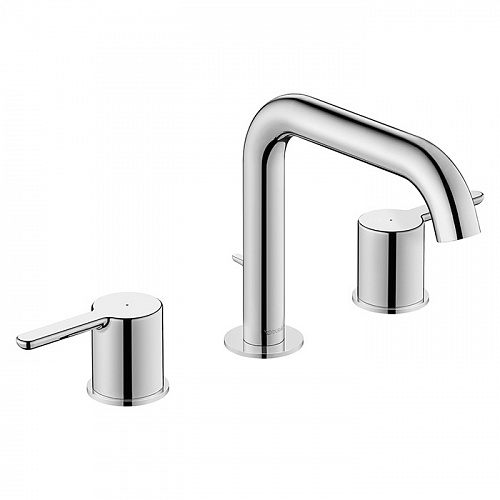 Duravit C.1 Смеситель для раковины, 3 отв., с донным клапаном, излив 160мм, цвет: хром