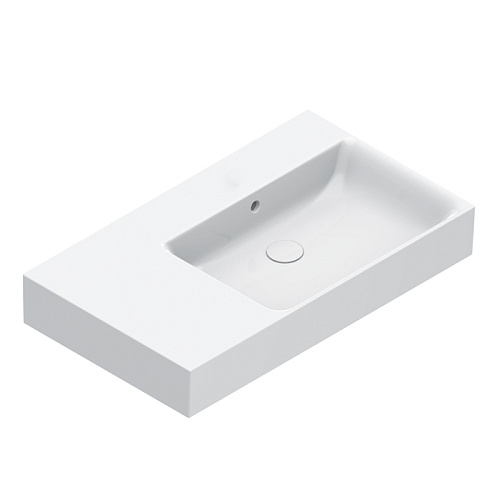 Catalano Premium Раковина 80x47см чаша справа, без отв., цвет: белый глянцевый