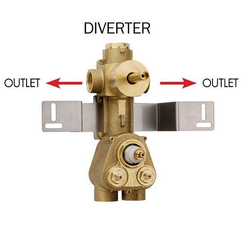 Bossini Встраиваемая часть термостата с девиатором на 2 выхода, высокой пропускной способности на ¾”, уст-ка верт/гор.
