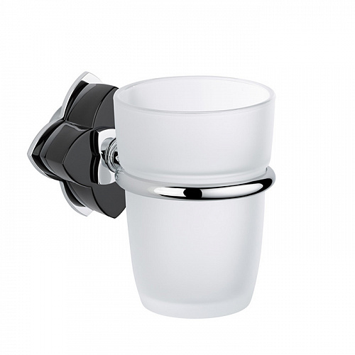 THG Pétale de cristal noir Стакан, подвесной, цвет: хром/черный хрусталь