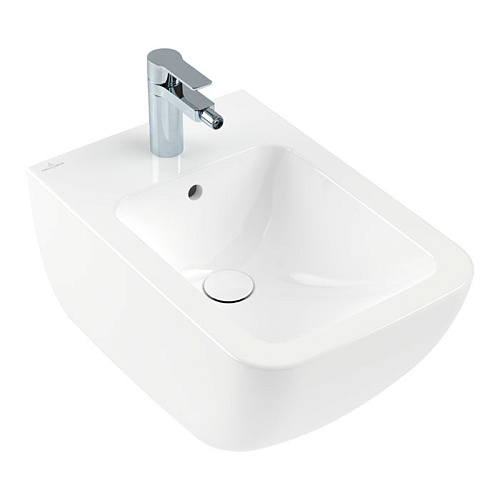 Villeroy&Boch Venticello Биде подвесное 375*560*285, с 1 отв. под смеситель, CeramicPlus, цвет альпийский белый