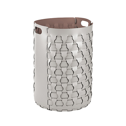 ADJ Круглая корзина для белья Dubai, D40xH57 см., цвет: устричный/пепельная роза