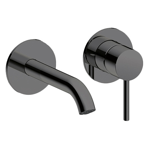 Almar Mixers Смеситель для раковины, настенный, цвет: черный металл брашированный PVD