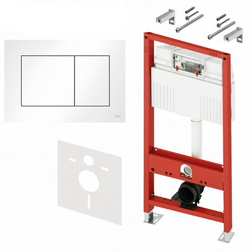 TECE Комплект TECEbase 3.0 c кронштейнами, звукоизоляцией, панелью смыва TECEnow, цвет: белый глянцевый