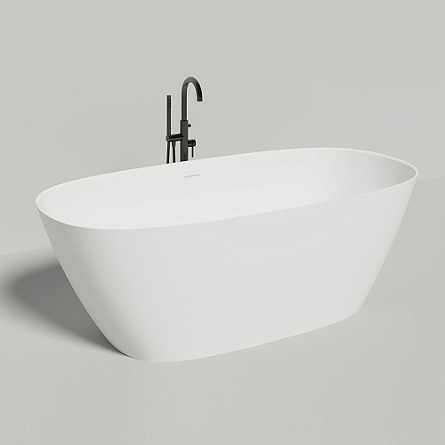 Salini Sofia Ванна отдельностоящая 185x90x60.5cм, донный клапан "Up&Down", сифон, слив-перелив, материал: S-Stone, цвет: белый матовый 
