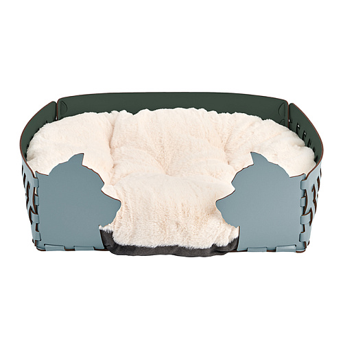 ADJ Лежанка Dog, 45х30хН15 см., цвет: небесный/эвкалипт
