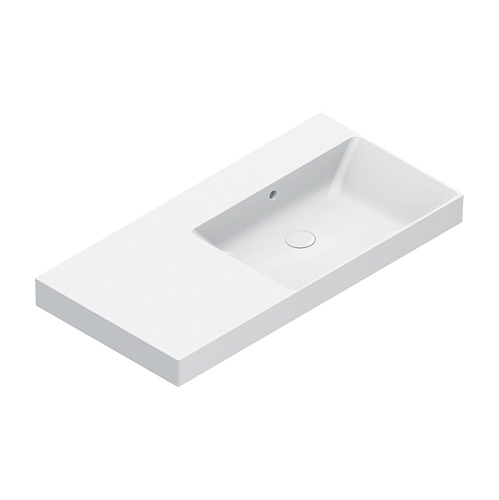 Catalano Zero Раковина 100x50см чаша справа, без отв., цвет: белый глянцевый