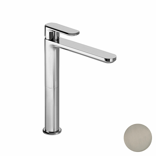 Cisal LineaViva Смеситель для раковины, на 1 отв., h: 27.1см, без донного клапана, цвет: Nichel Spazzolato