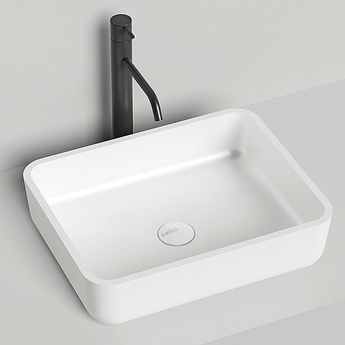 Salini Gloria Раковина накладная 48х38х12cм, без отв., без перелива, S-Stone, цвет: белый матовый