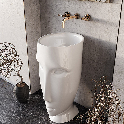 Kerasan Artwork Раковина 45х51х h94.5см., свободностоящая "MOLOCO", с отверстием для слива в пол, цвет: белый матовый