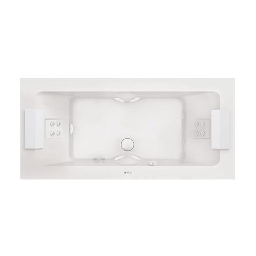 Jacuzzi Sharp Double Ванна Rainbow&Clean System 190x90x57см, гидромассажная, свободностоящая, без панелей,без смесителя, цвет: белый/хром