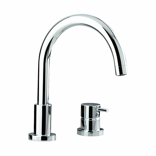 Cisal Less New Смеситель на борт ванны, на 2 отв., излив: 21см, цвет: хром