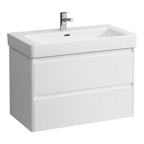 Laufen Base 2.0 Тумба с раковиной 85х45см., подвесная, 2 ящика, цвет: белый матовый