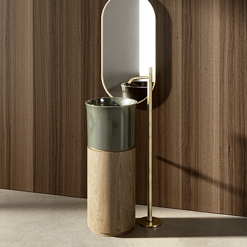 Kerasan The New Yorker Раковина 40см., без отв., с напольной базой, цвет: Lichene/Rovere sahara