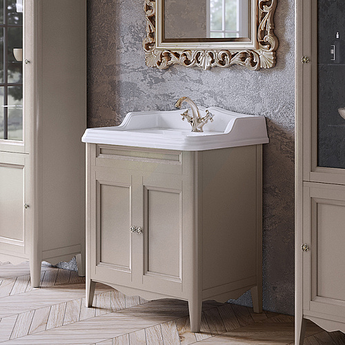 TW Veronica Nuovo комплект мебели с 2-мя дверцами, с доводчиками Blum, ручки: бронза, 73см, напольный, Цвет: tortora