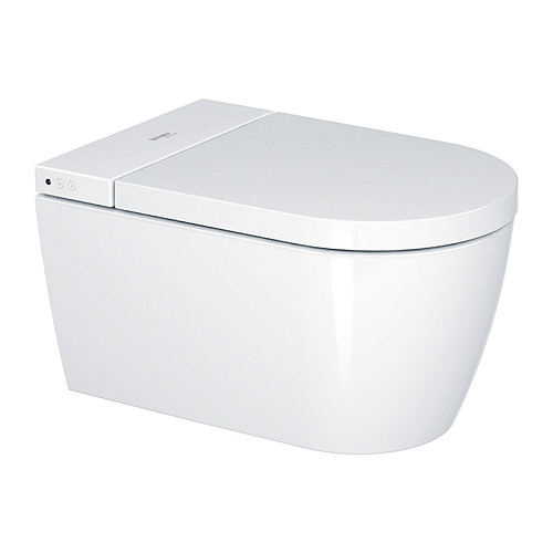 Duravit Starck F Plus Унитаз подвесной, безободковый, с сиденьем Sensowash Lite, покрытие Hygieneglaze, цвет: белый