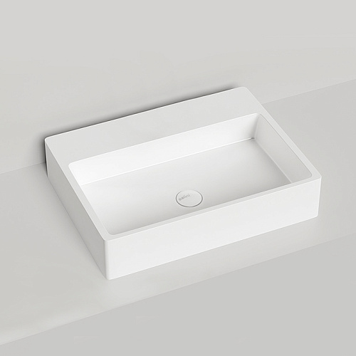 Salini Ottavia Раковина накладная 60х45х13.3cм, без отв., без перелива, без отверстий для крепежа к стене, S-Stone, цвет: белый матовый