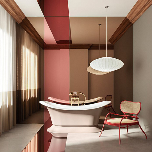 Gruppo Treesse Grand Soleil Ванна 185x85x75см., отдельностоящая, цвет: золото/белый