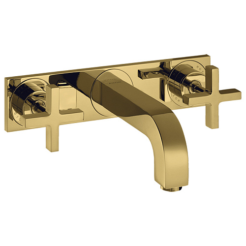 Axor Citterio Смеситель для раковины 226, встраиваемый, излив: 22.6см., с панелью, цвет: полированное золото