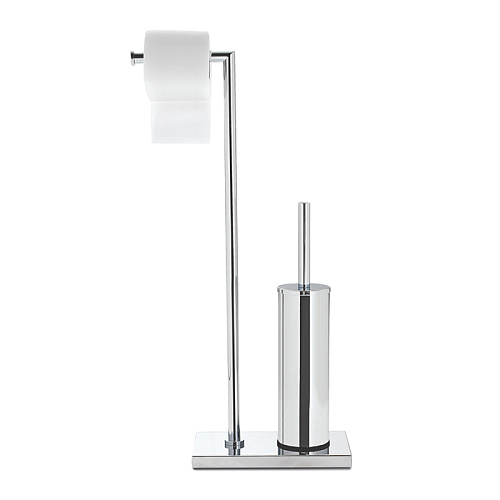 3SC Piantane Стойка с держателем т/б и ершиком для туалета, напольная, цвет: nickel satinato opaco