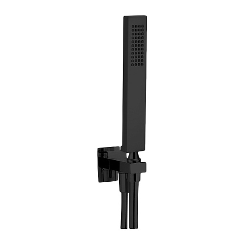 Cisal Shower Душевой гарнитур: ручная лейка, шланг 150см., вывод с держателем, цвет: черный матовый