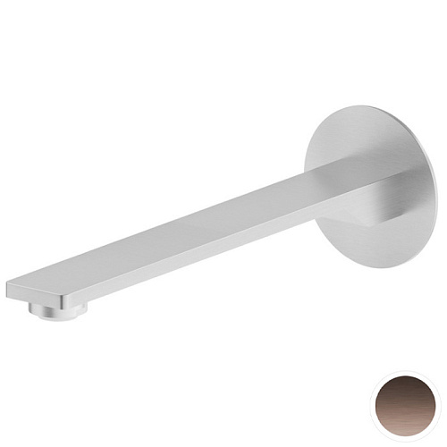 Newform Steel Line Излив для раковины 23см., настенный, цвет: pvd brushed copper bronze