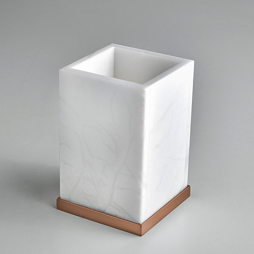 3SC Baster Square Стакан настольный, цвет: алебастр/Warm Brushed Bronze PVD