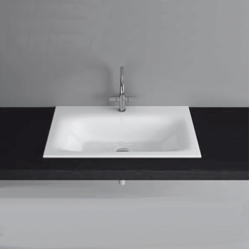 Bette Lux Раковина 80х49.5х0.9/12см., встраиваемая на столешницу, 1 отв., без перелива, с крепежом, цвет: белый