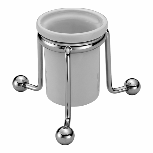 CISAL Arcana Стакан настольный керамический, цвет: белый/хром