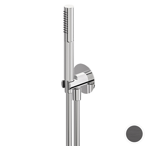 Newform Ionika Лейка ручная с держателем и шлангом, цвет: PVD brushed stainless Stell