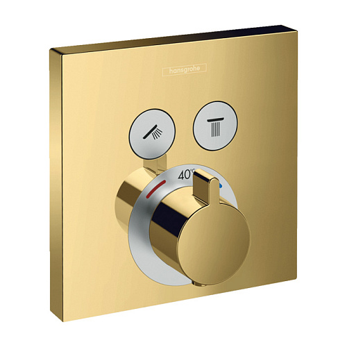 Hansgrohe ShowerSelect Смеситель для душа, термостатический, на 2 источника, внешняя часть, цвет: золото
