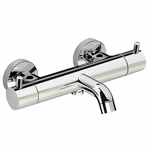 CISAL Less Minimal Смеситель термостатический настенный для ванны/душа с ручной лейкой,держателем и шлангом, цвет: хром 