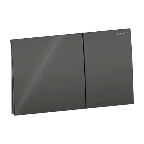 Geberit Sigma70 Клавиша для двойного смыва, квадратная, стекло, цвет: черный глянцевый