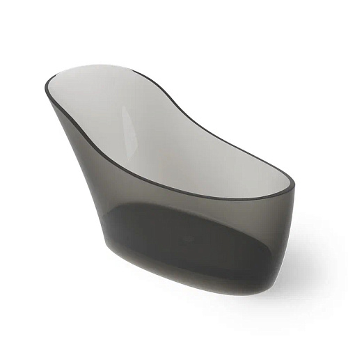 Dea Design Elegant Ванна 169x75x88см., отдельностоящая, Glasstech, прозрачная смола, цвет: Smoky Black R4